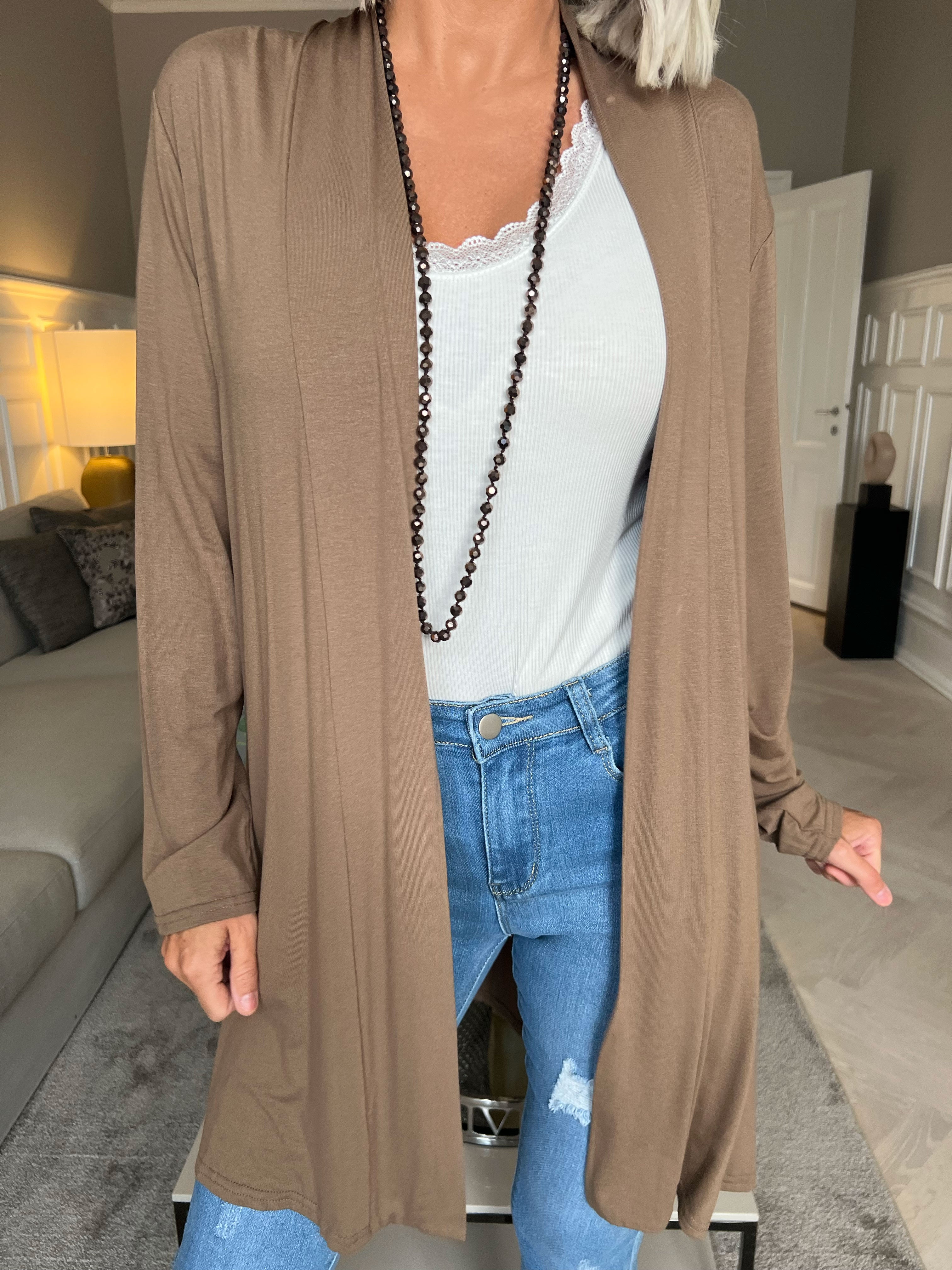 Rosa - Basis cardigan i jersey stof (bestseller)